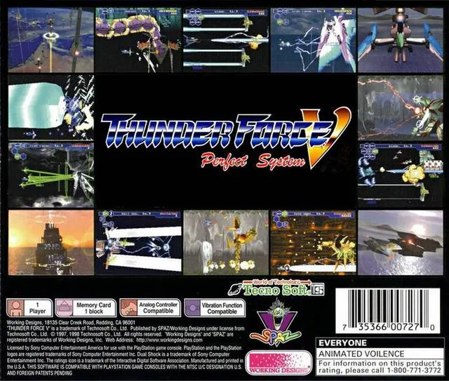 Thunder Force V: Perfect System box back