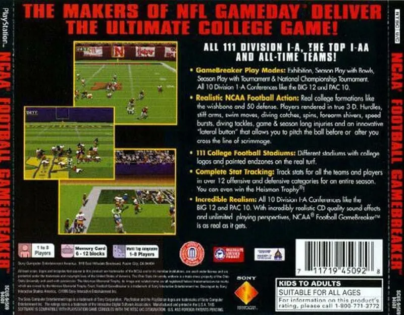 NCAA Football GameBreaker box back