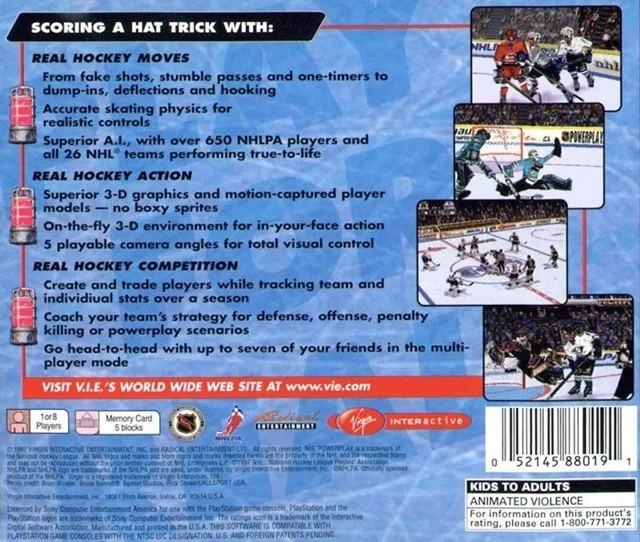 NHL Powerplay 98 box back