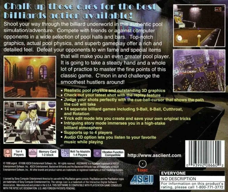 Backstreet Billiards box back