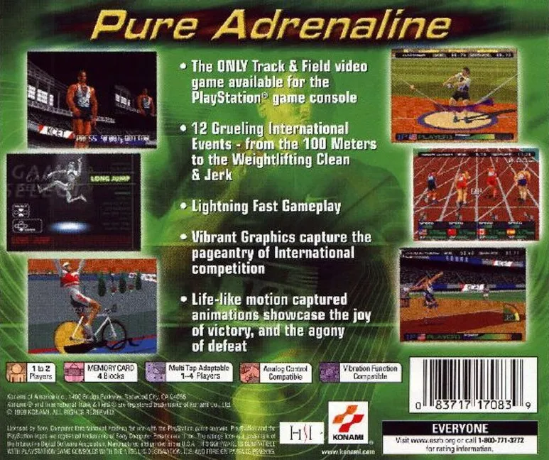 International Track & Field 2000 box back
