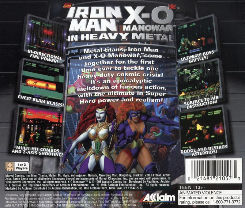Iron Man / X-O Manowar in Heavy Metal box back