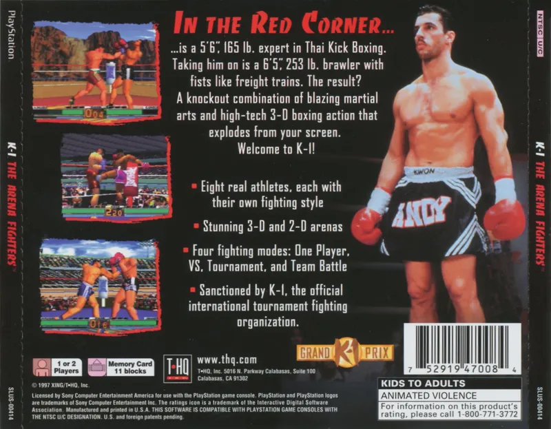 K-1: The Arena Fighters box back