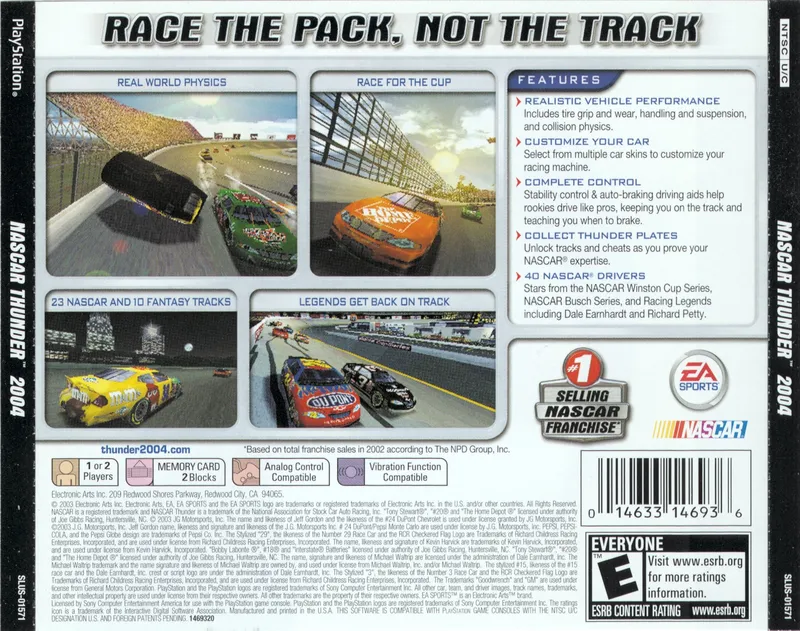 NASCAR Thunder 2004 box back