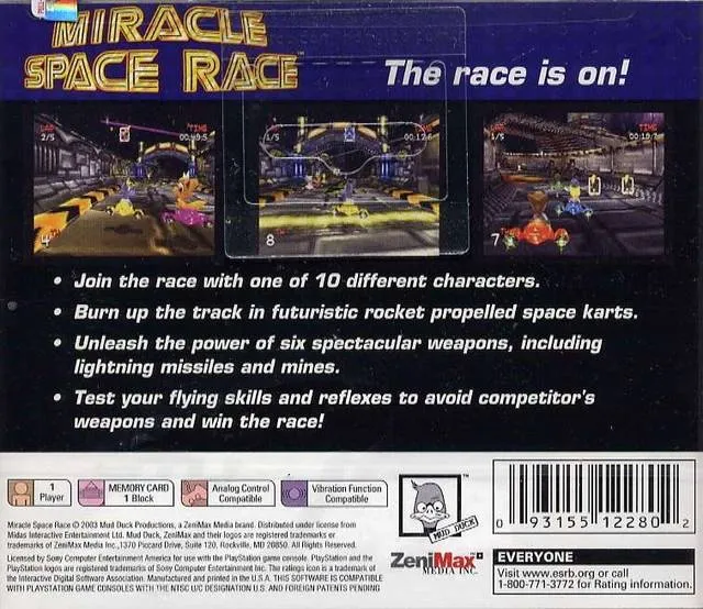 Miracle Space Race box back
