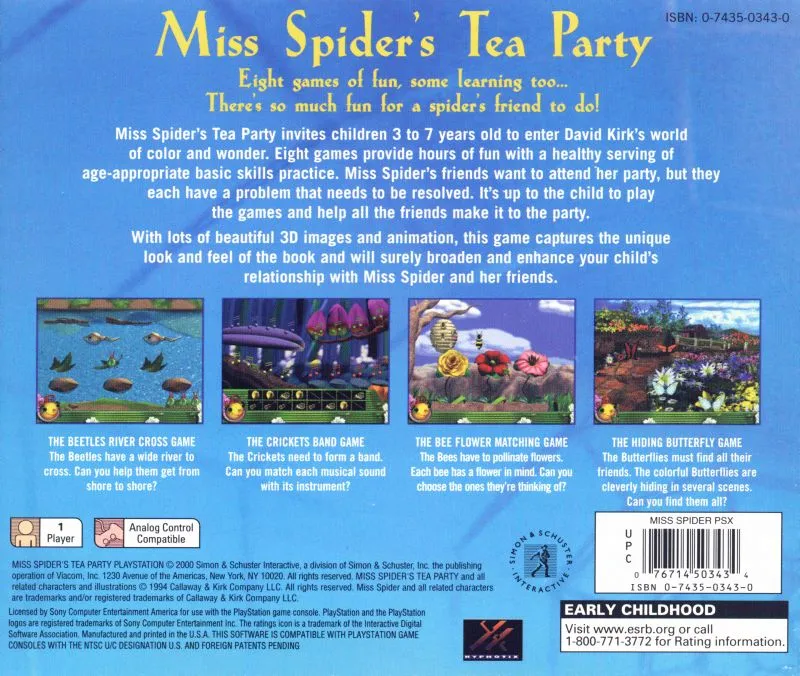 Miss Spider's Tea Party box back