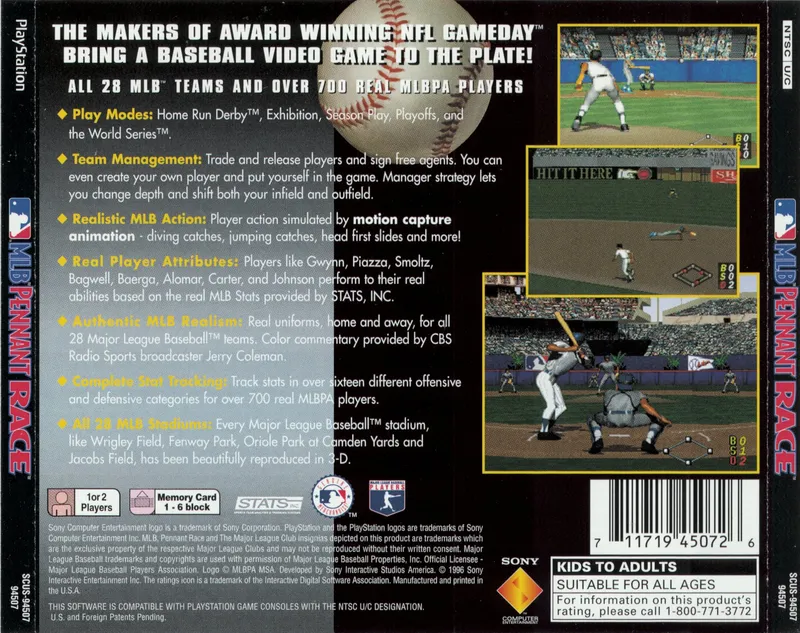 MLB Pennant Race box back