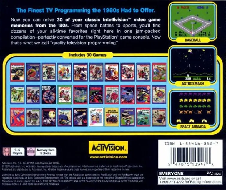 A Collection of Classic Games from the Intellivision box back