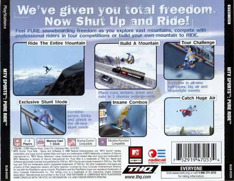 MTV Sports: Pure Ride box back