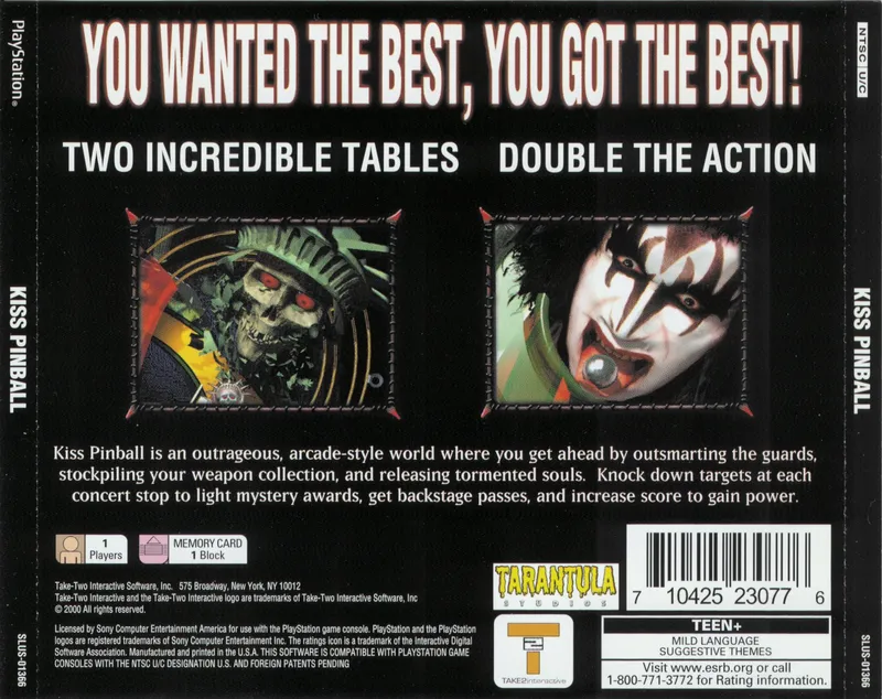 KISS Pinball box back