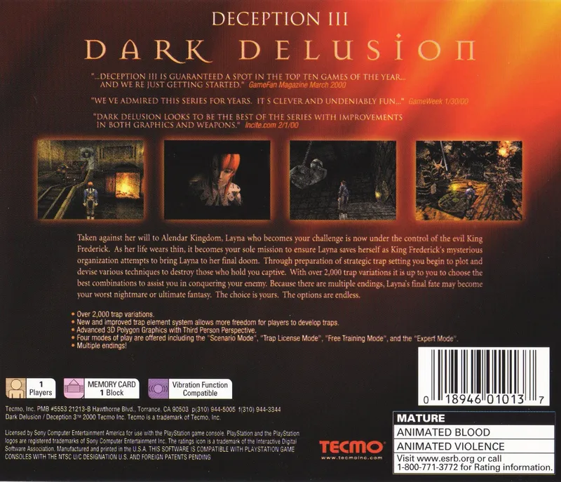 Deception III: Dark Delusion box back