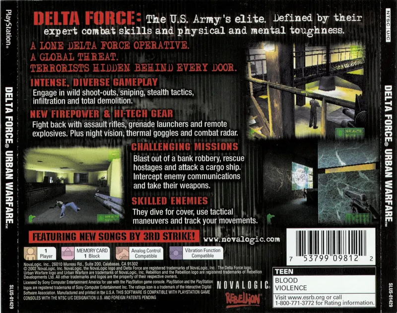 Delta Force: Urban Warfare box back