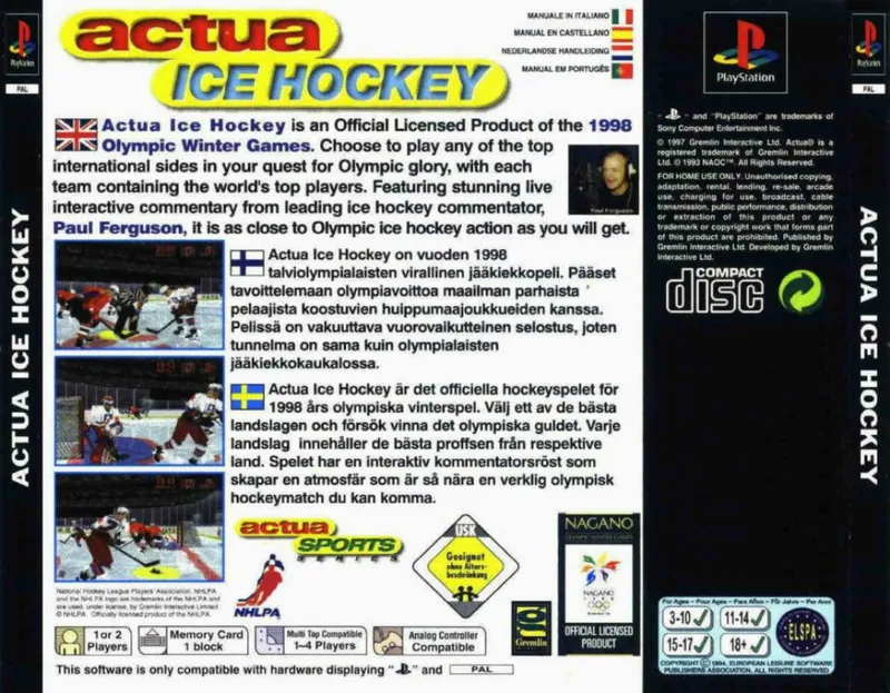 Actua Ice Hockey box back