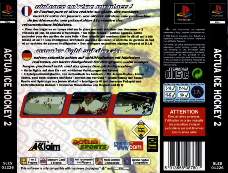 Actua Ice Hockey 2 box back