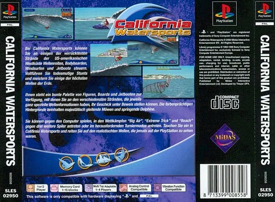 California Watersports box back