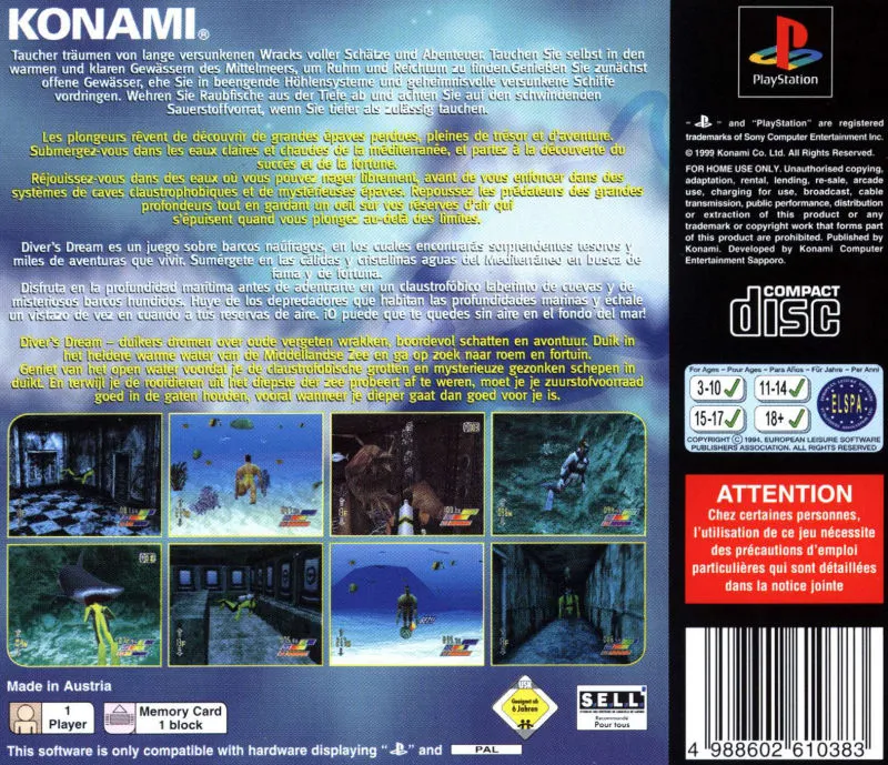 Diver's Dream box back