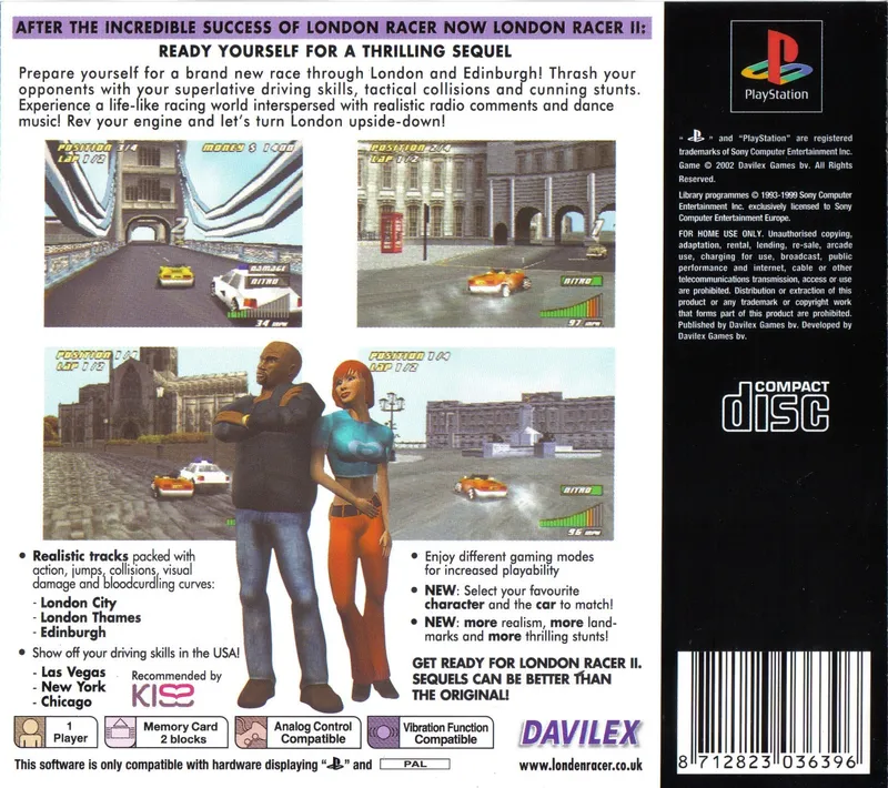 London Racer II box back