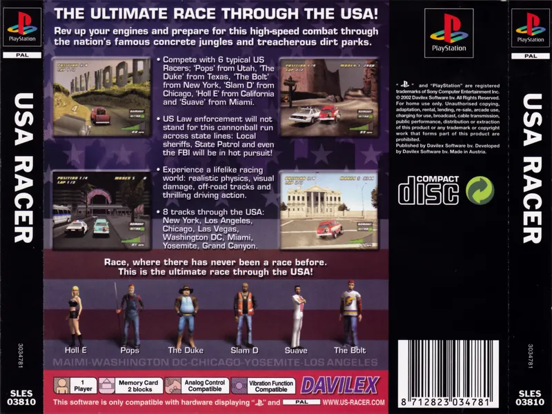USA Racer box back