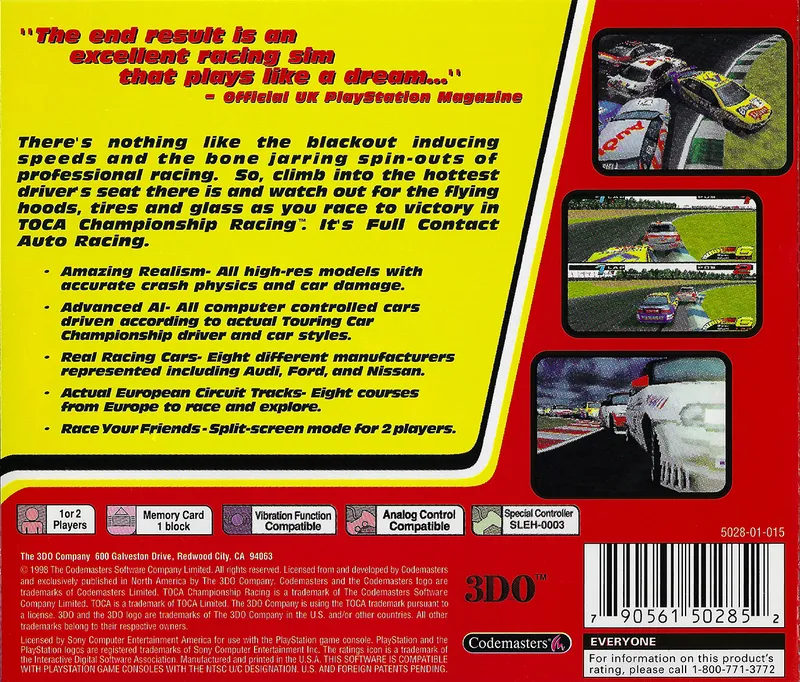 TOCA Championship Racing box back