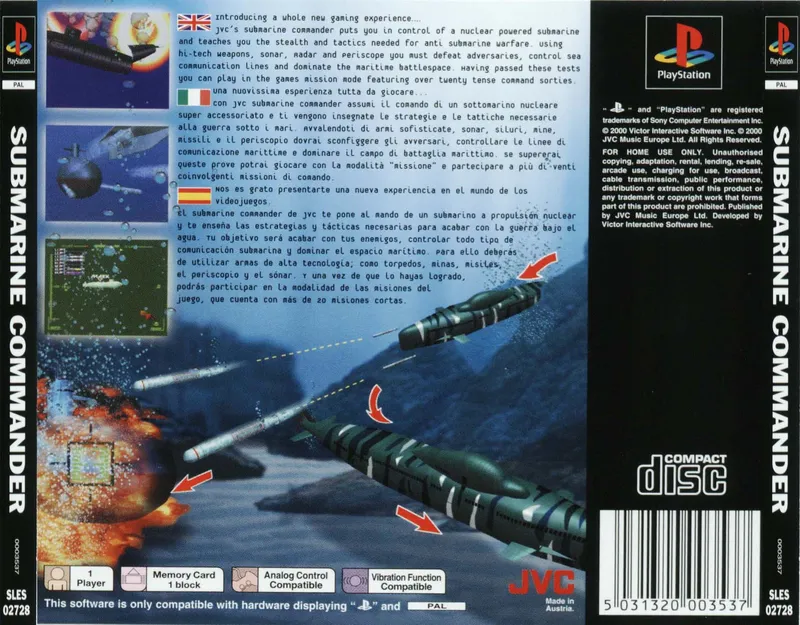 Submarine Commander box back