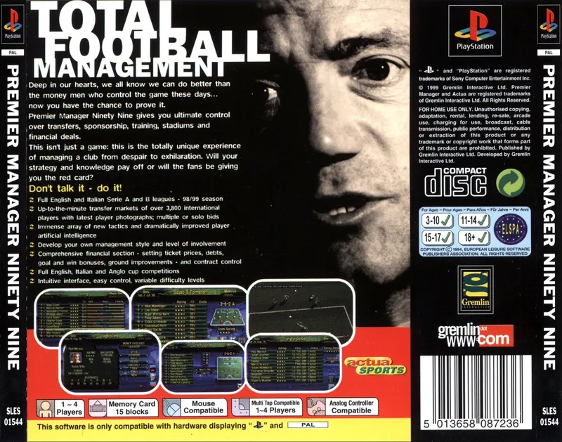 Premier Manager Ninety Nine box back