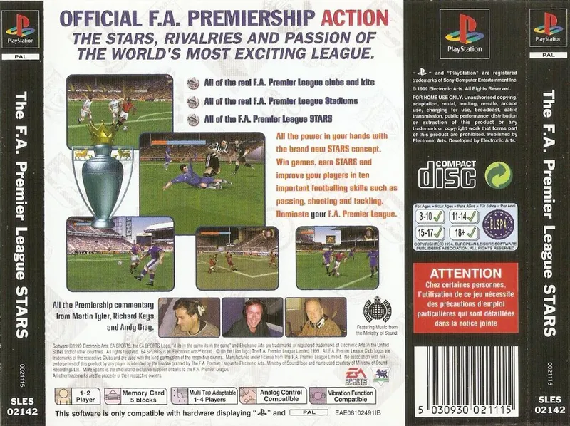 The F.A. Premier League Stars box back