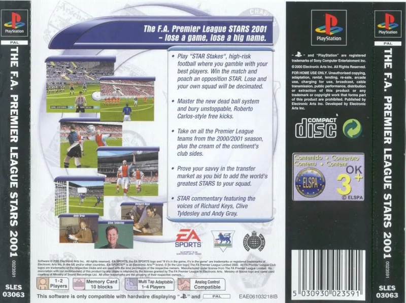 The F.A. Premier League Stars 2001 box back