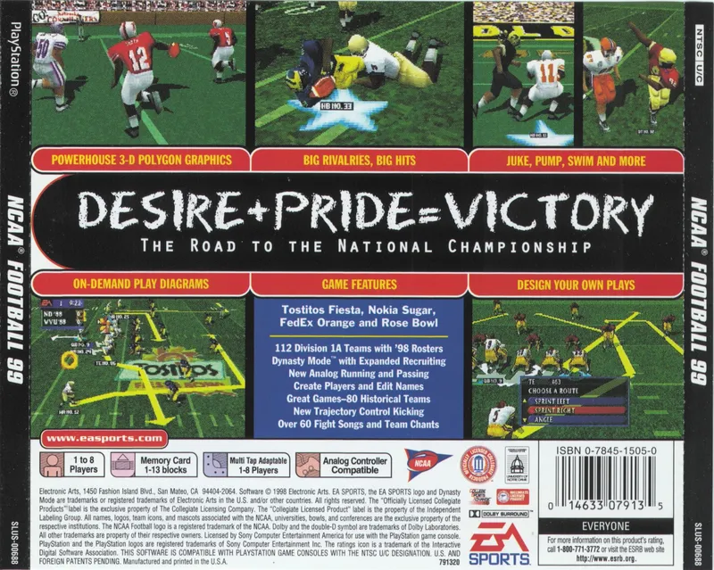 NCAA Football 99 box back