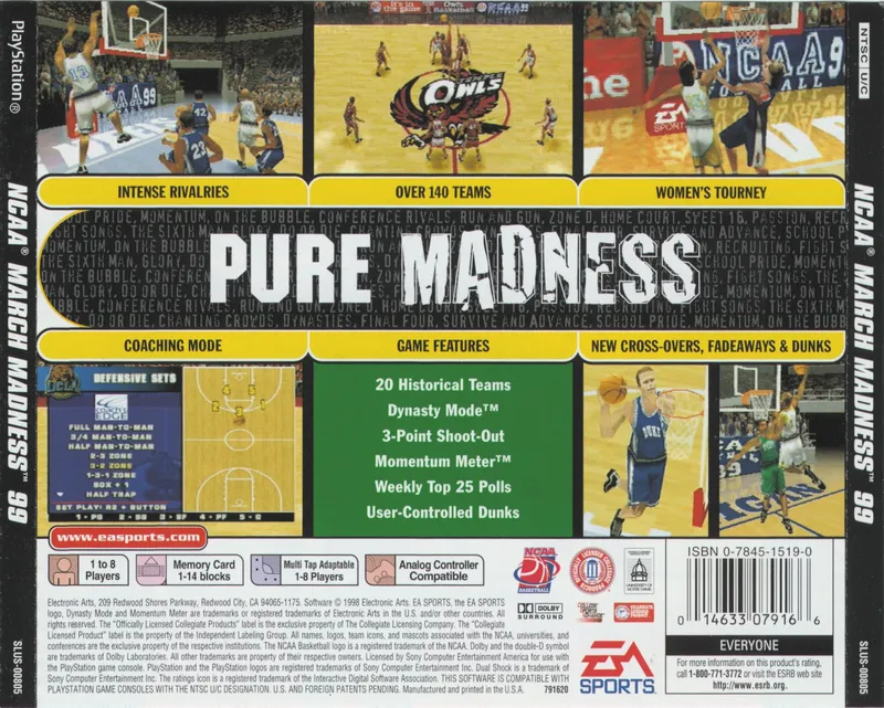 NCAA March Madness 99 box back