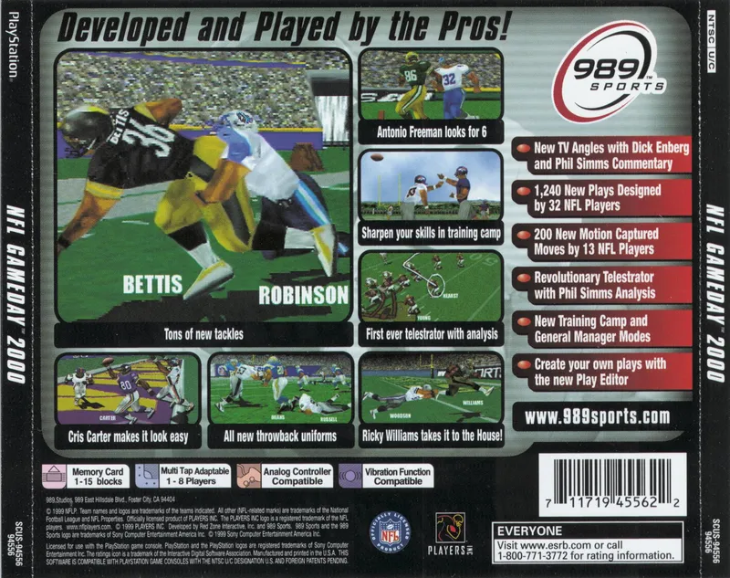 NFL GameDay 2000 box back