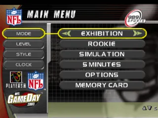 Backdrop artwork for NFL GameDay 2003