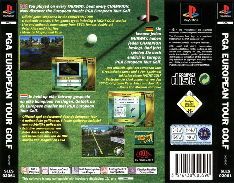 PGA European Tour Golf box back