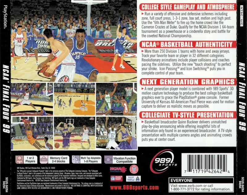NCAA Final Four 99 box back