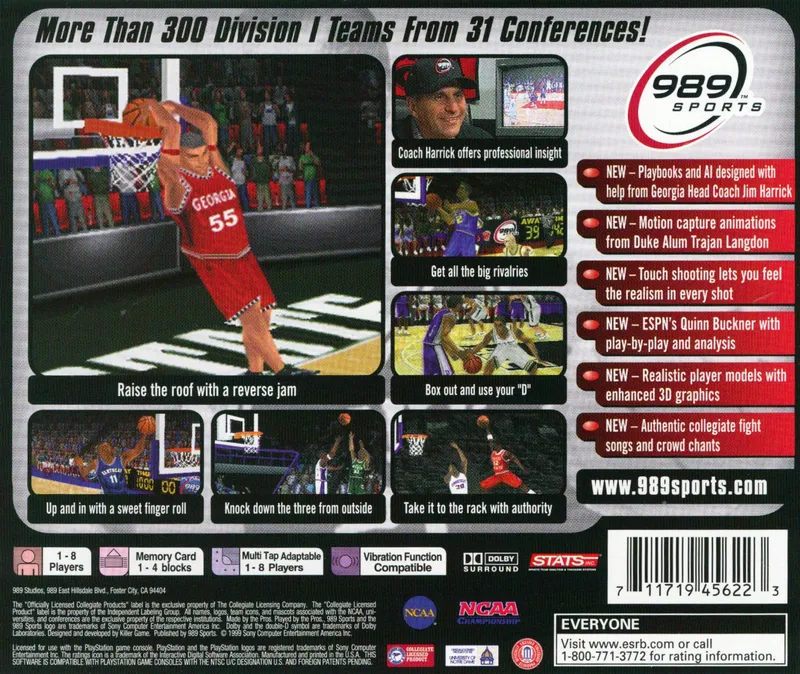 NCAA Final Four 2000 box back