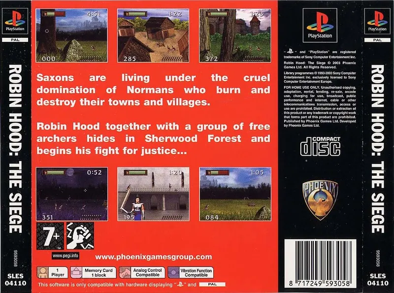 Robin Hood: The Siege box back
