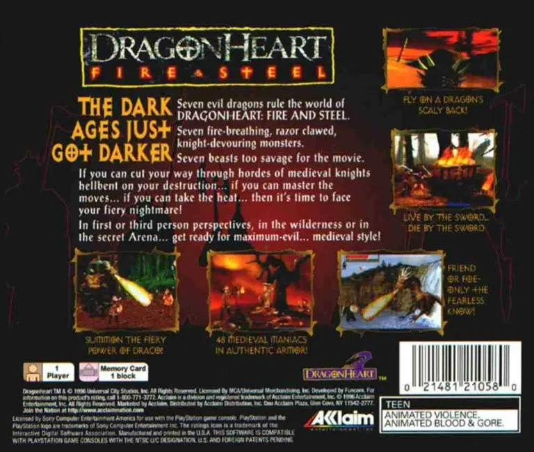 DragonHeart: Fire & Steel box back