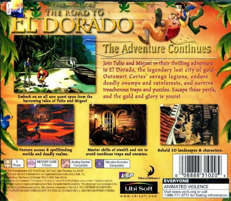 Gold and Glory: The Road to El Dorado box back