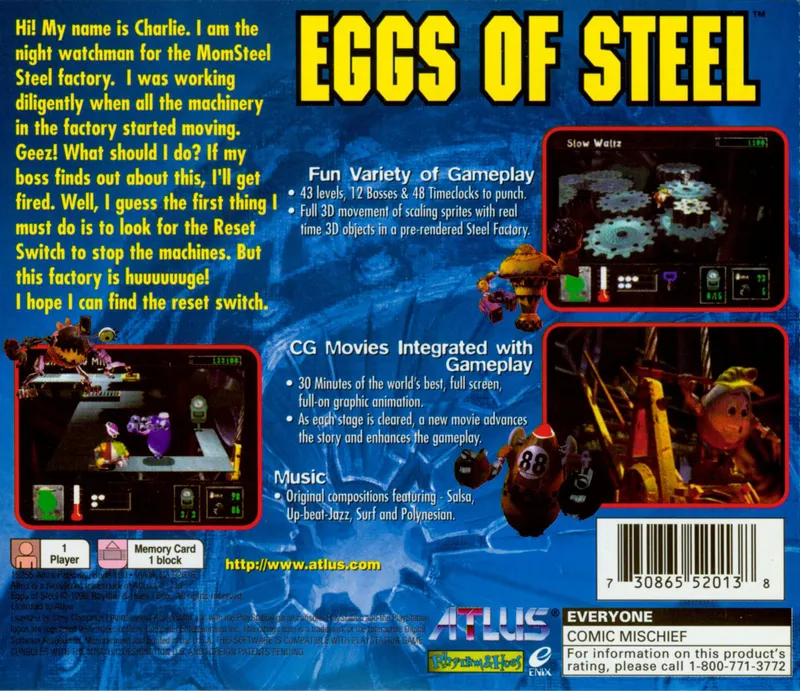 Eggs of Steel: Charlie's Eggcellent Adventure box back