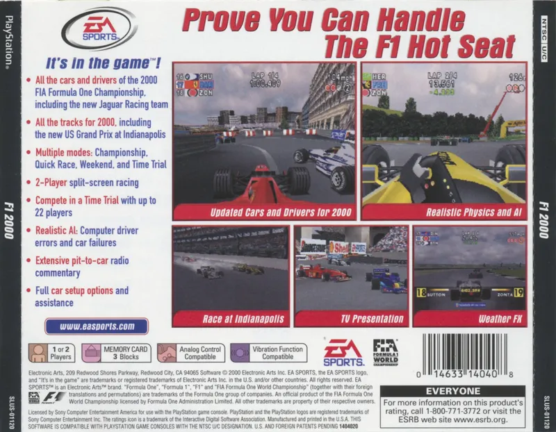 F1 2000 box back