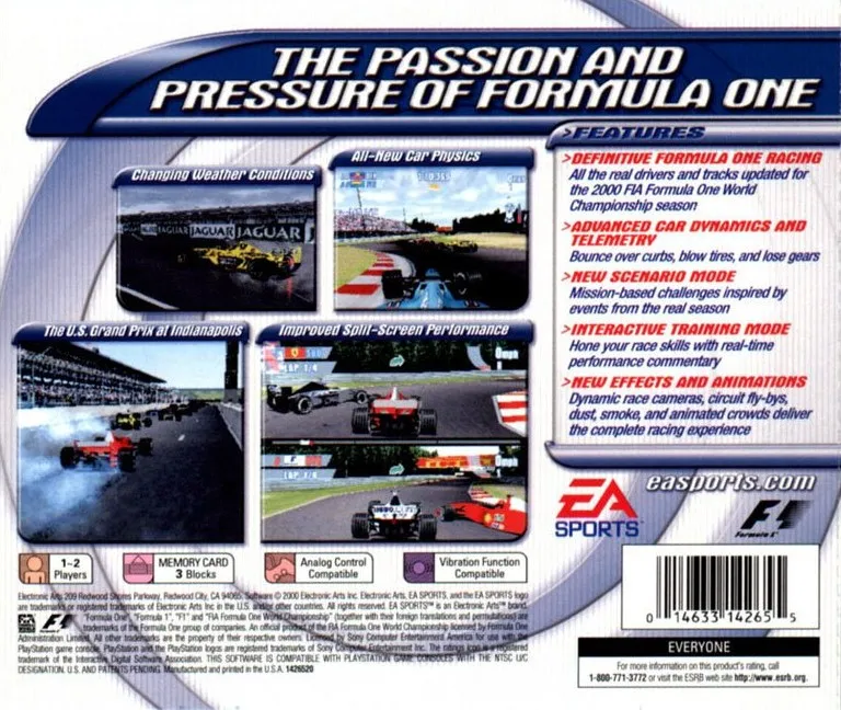 F1 Championship Season 2000 box back