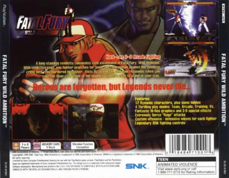 Fatal Fury: Wild Ambition box back