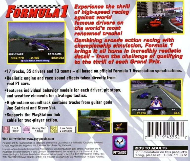 Formula 1 box back