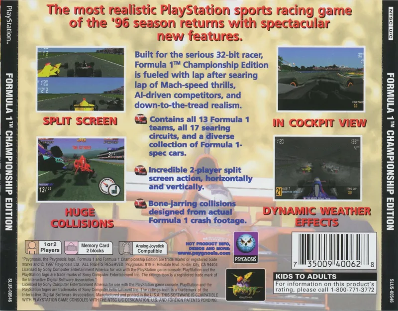 Formula 1: Championship Edition box back
