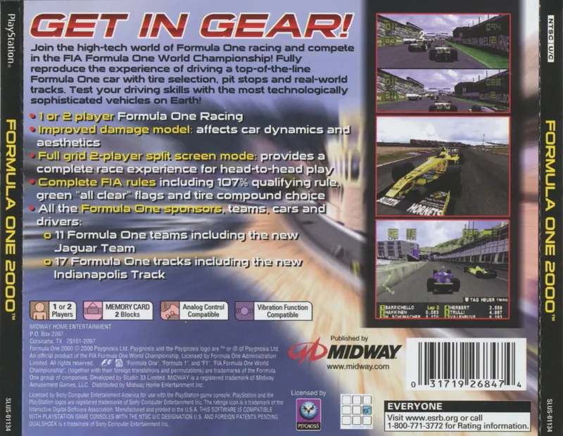Formula One 2000 box back