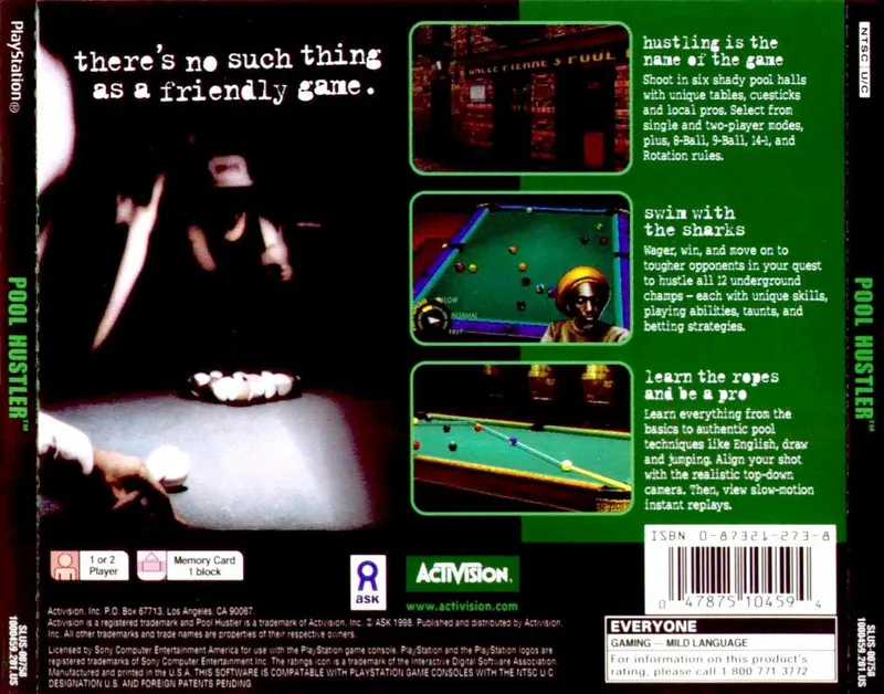 Pool Hustler box back