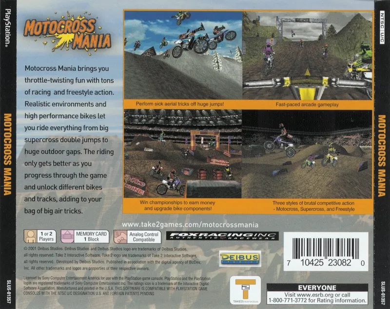 Motocross Mania box back