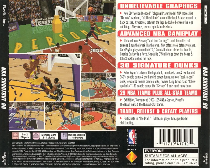 NBA ShootOut 98 box back