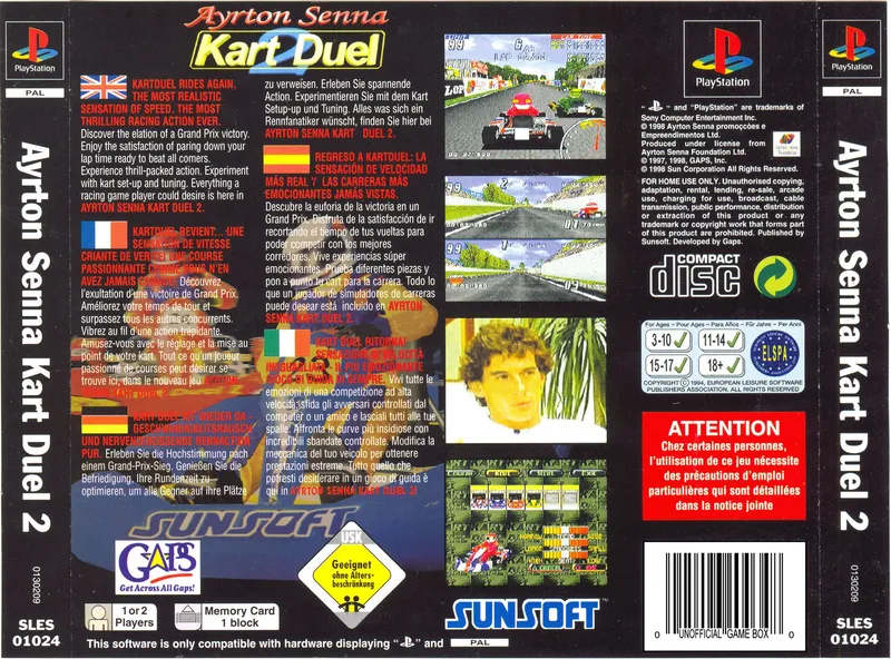 Ayrton Senna Kart Duel 2 box back