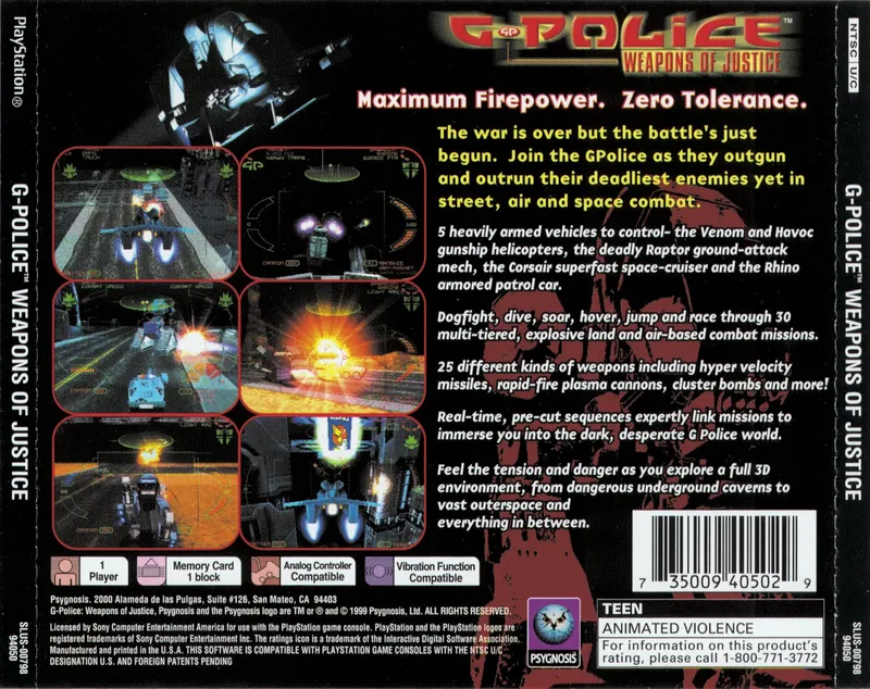 G-Police: Weapons of Justice box back