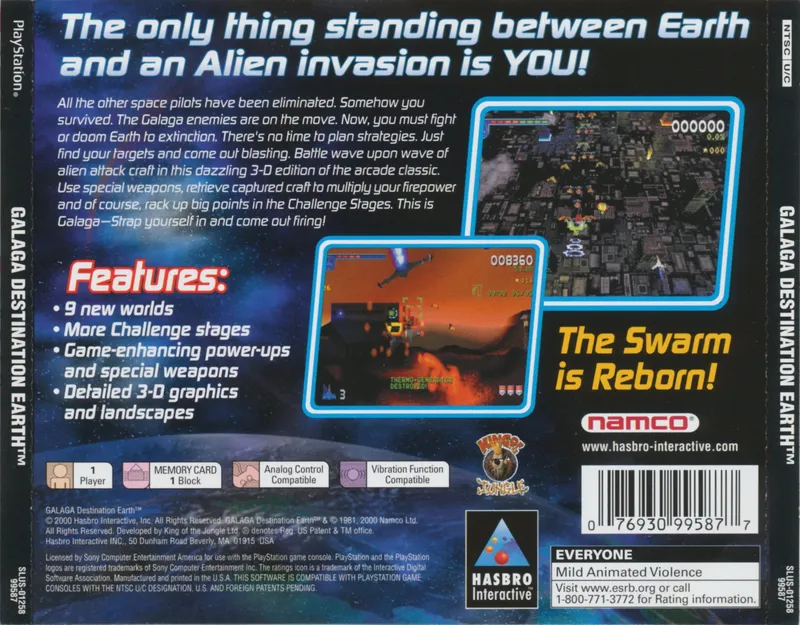Galaga: Destination Earth box back